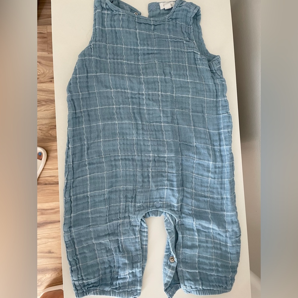 Angel Dear Light Blue Textured Baby Romper